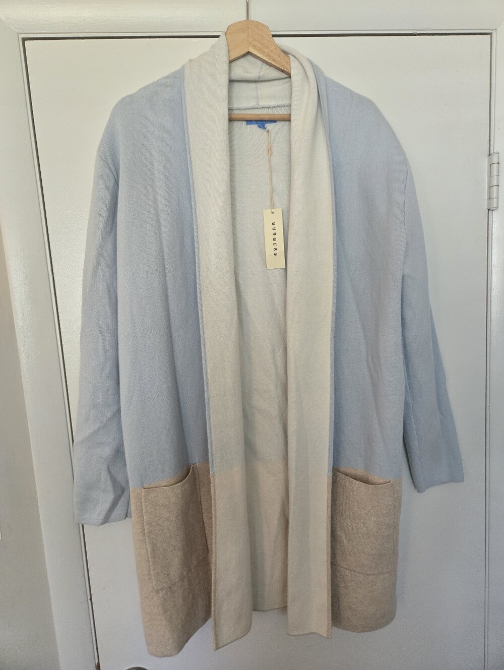 NWT Burgess Cashmere Cotton Cardigan Coat Size Large